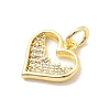 Brass Micro Pave Cubic Zirconia Charms KK-C139-25C-G-2