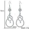 Flower & Teardrop Brass Micro Pave Clear Cubic Zirconia Dangle Earrings for Women AB2691-1