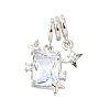 Brass Micro Pave Cubic Zirconia Pendants KK-V008-28P-1