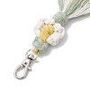 Flower Handmade Macrame Cotton Threads Pendant Decoration HJEW-JM02762-03-4