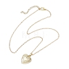 Brass Flower Heart Locket Pendant Cable Chain Necklaces for Women NJEW-JN05235-4