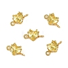 Brass Pave Cubic Zirconia Heart Connector Charms KK-P347-02G-2