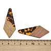 Transparwnt Resin & Walnut Wood Pendants RESI-I354-03C-3