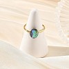 304 Stainless Steel Acrylic Cuff Open Rings RJEW-JR01104-3