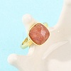 Natural Strawberry Quartz Finger Rings with Brass Findings G-H353-04G-05-2