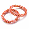 AB Color Plated Faceted Opaque Glass Beads Stretch Bracelets BJEW-S144-003D-04-1