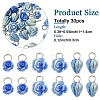 30Pcs 3 Styles Synthetic Shell Pendants PALLOY-YW00133-3