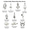 50Pcs 10 Styles Gothic Tibetan Style Alloy Pendants TIBEP-CJ0002-53-2