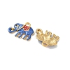 304 Stainless Steel Enamel Pendants STAS-L316-07G-02-2
