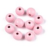Spray Painted Round Natural Schima Wood Beads WOOD-A018-8mm-05-1