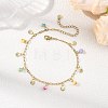 Ocean Natural Shell Chip and 304 Stainless Steel Shell Shape Tassel Paperclip Chain Necklaces for Women AJEW-AN00810-02-1