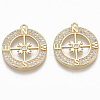 Brass Micro Pave Cubic Zirconia Pendants KK-R130-016G-NF-1