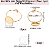 8Pcs 304 Stainless Steel Open Cuff Ring Component STAS-BBC0010-40G-2