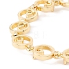 Clear Cubic Zirconia Open Ring Link Chains Bracelet BJEW-I301-10G-3