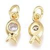 Brass Micro Pave Clear Cubic Zirconia Charms KK-M206-49G-2