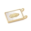 Brass Pave Natural White Shell Pendants KK-S522-02D-G-2