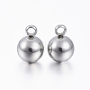 201 Stainless Steel Round Ball Charms X-STAS-H376-34-1