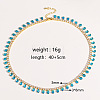 Brass Pave Cubic Zirconia Teardrop Fringe Tennis Necklaces for Women WG35F58-01-1