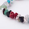 Natural & Synthetic Mixed Gemstone Beaded Stretch Bracelets BJEW-JB02345-2