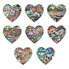 8Pcs Natural Paua Shell/Abalone Shell Pendants SHEL-BC0001-048A-1