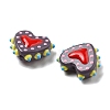 Painted Glass Beads Bumpy Beads Heart X-LAMP-V001-07A-3