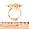 Brass Micro Pave Clear Cubic Zirconia Cuff Ring Components KK-G551-06G-3