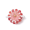 6Pcs 6 Colors Glass Seed Beaded Connector Charms PALLOY-MZ01111-2
