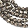 Natural Gold Pyrite/Golden Pyrite Beads Strands G-G458-I01-8mm-4