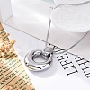 304 Stainless Steel Ring Pendant Snake Chain Necklaces NJEW-U026-06P-4