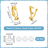   40Pcs 2 Colors Brass Clip-on Earring Converters Findings KK-PH0004-90-2