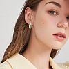 Cubic Zirconia Snake Hoop Earrings with Enamel EJEW-SZ0001-87F-3
