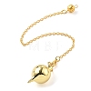 Brass Dowsing Pendulum Big Pointed Round Pendants KK-H491-03G-1