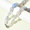 Dyed Natural Agate Cuboid Graduated Beaded Necklaces with Alloy Clasps NJEW-C113-01D-3