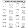 48Pcs 8 Style Adjustable 304 Stainless Steel Finger Rings Components STAS-DC0004-37-3
