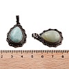 Natural Amazonite Teardrop Pendants G-K363-01R-11-2