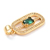 Real 18K Gold Plated Brass Micro Pave Cubic Zirconia Pendants ZIRC-L100-083G-02-4