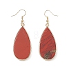 Natural Red Jasper Teardrop Dangle Earrings EJEW-G331-01G-04-3