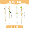 2 Pairs 304 Stainless Steel & Sterling Silver Dangle Stud Earrings EJEW-HS00011-2