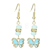 Alloy Enamel Butterfly Dangle Earrings EJEW-JE05397-3