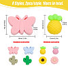 16Pcs 8 Style Food Grade Eco-Friendly Silicone Beads SIL-CA0002-06-2