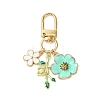 Flower Alloy Enamel Pendant Decorations HJEW-JM02803-03-2