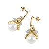 Natural White Jade & Imported Synthetic Howlite & Glass Pearl Dangle Earrings for Women EJEW-MZ00783-4
