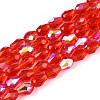 Transparent Electroplate Glass Beads Strands EGLA-N023-6x8mm-A04-1
