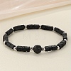 Natural Lava Rock Beaded Stretch Bracelets for Men Women WGE4A78-15-1