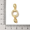 Rack Plating Brass Micro Pave Clear Cubic Zirconia Fold Over Clasps KK-A222-09G-3