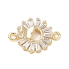 Butterfly Theme Brass Pave Clear Cubic Zirconia Connector Charms CU-CBAFF5B-02B-G-1