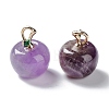 Natural Amethyst Pendants G-P499-01G-16-2