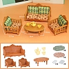 Plastic Sofa & Table & Teapot Miniature Ornament Sets PW-WGAC384-01-1