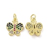 Brass Micro Pave Colorful Cubic Zirconia Charms KK-E068-VF096-1