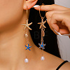 Alloy Enamel & Plastic Pearl Hoop Dangle Earrings WG7948B-01-1